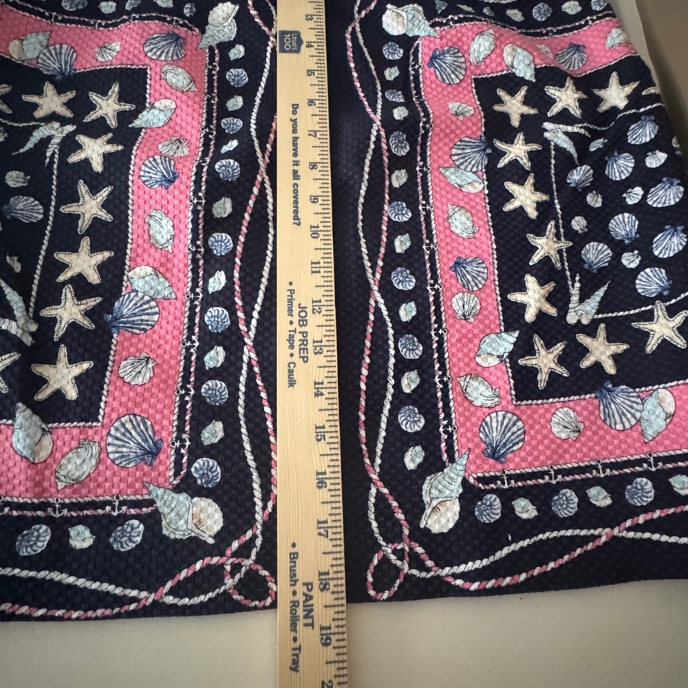 Talbots Petites Navy Pink Nautical Seashell Starfish Mini Skirt Coastal Beach 12 - Picture 7 of 8